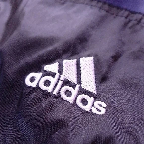 Vintage 90s Adidas Navy and White Windbreaker YOUTH - Picture 4 of 8